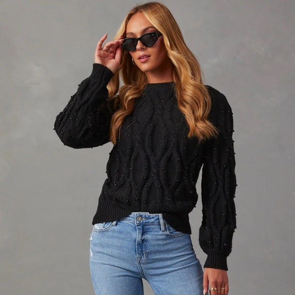 Sweet Rain Sweaters - [SWEET RAIN] “Lyndale” Embellished Sweater - NWT